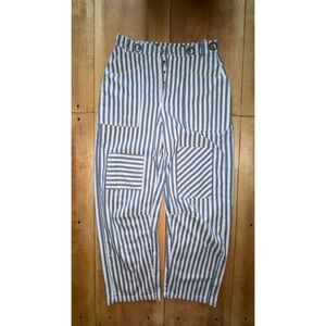 Urban Daisy Blue White Striped High Rise Grommet Patchwork Pants Womens Medium